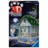 Ravensburger - Puzzle 3D Building - Maison hantée dHalloween illuminée - A partir de 8 ans - 216 pièces numérotées à assembl