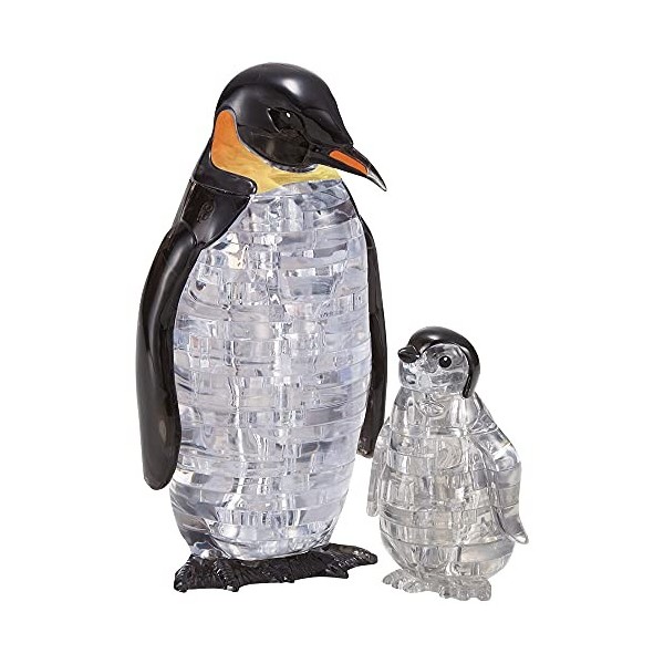 HCM Kinzel-3D Pinguinpaar Puzzle 3D Crystal-Couple de Pingouins, 59187, coloré