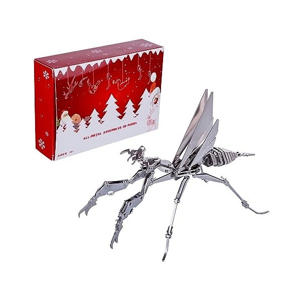 JEBU Kit de modèle 3D en métal pour adultes, puzzle 3D en métal à faire soi-même, modèle de renard, puzzle 3D steampunk à fai