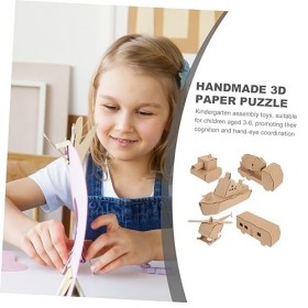 ERINGOGO 5 Pièces Papier Fait Main pour Enfants Papier pour Bricolage Modèle Avion Réservoir Voiture sous-Marin Carton Matern