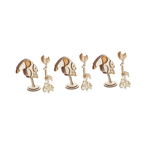 Toyvian 8 Pièces Casse-tête en Bois Puzzles pour Adultes Puzzles en Bois pour Adultes Jouet pour Animaux Diorama Puzzle en Bo