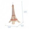 Toyvian Casse-tête Jouets Dengrenage Scie Sauteuse Tour Eiffel en Bois 3D Bambou