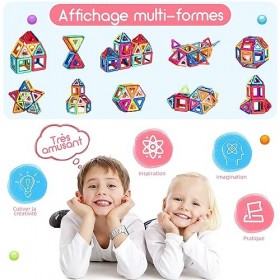 aaczly Construction Magnetique Enfant 50 Pièces Blocs de Construction Magnétiques Enfants Educatif Jeux Cadeaux pour Enfants 