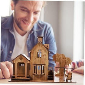 Toyvian 1 Pc Casse-tête Maison 3D Maison Miniature Kit De Construction De Modèle De Bricolage Puzzles De Construction 3D Mini