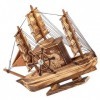 Garneck Jouet Voilier en Bois Décoration Table Jouet Bois Bateau De Puzzles 3D De Voilier De Bateau Centre De Bateau en Bois 