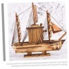 Garneck Jouet Voilier en Bois Décoration Table Jouet Bois Bateau De Puzzles 3D De Voilier De Bateau Centre De Bateau en Bois 