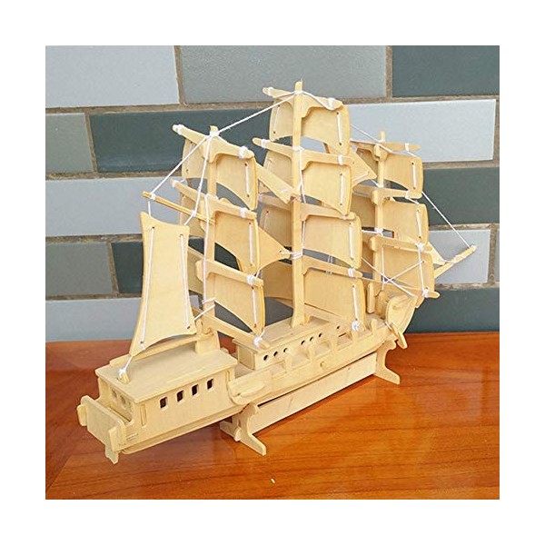 KingbeefLIU DIY Assemblée en Bois 3D Voilier Bateau Puzzle Modèle Enfants Jouet Artisanat Bureau Décor Workout À La Maison En