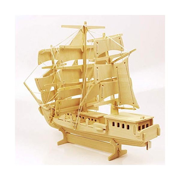 KingbeefLIU DIY Assemblée en Bois 3D Voilier Bateau Puzzle Modèle Enfants Jouet Artisanat Bureau Décor Workout À La Maison En