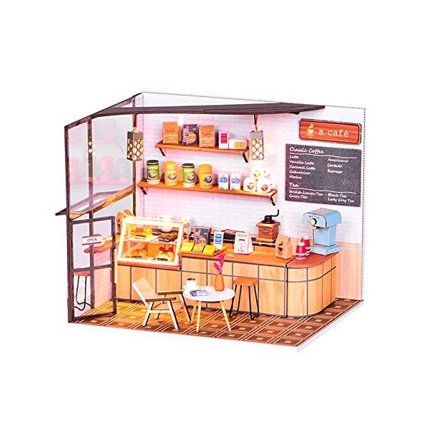 WonDerfulC Maison de poupée miniature en 3D avec meubles - Puzzle en bois à monter soi-même - Cadeau danniversaire de Noël o