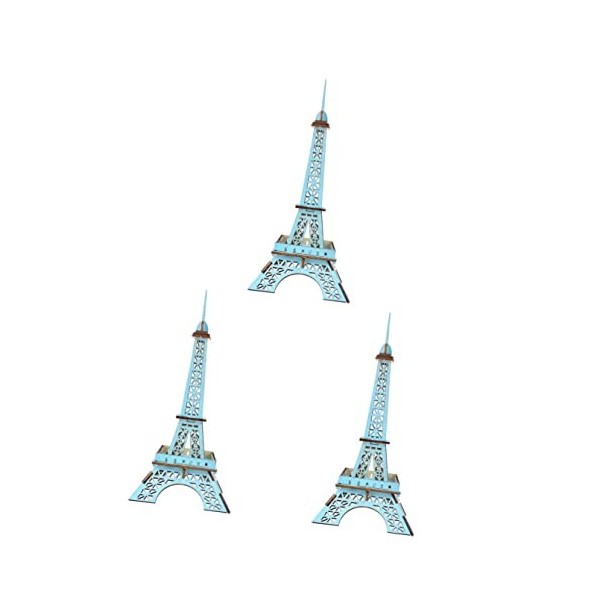 ADOCARN Jouets Déveil Puzzle Bois Bois 3Pcs Table Éducatif pour Étudiants en Ornementred Building Bricolage Assemblage Décor