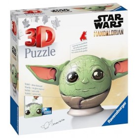 Ravensburger - Puzzle 3D Ball - Star Wars The Mandalorian Grogu - A partir de 6 Ans - 72 pièces numérotées à Assembler sans C