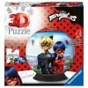 Ravensburger - Puzzle 3D Ball - Miraculous - A partir de 6 ans - 72 pièces numérotées à assembler sans colle - Support inclus