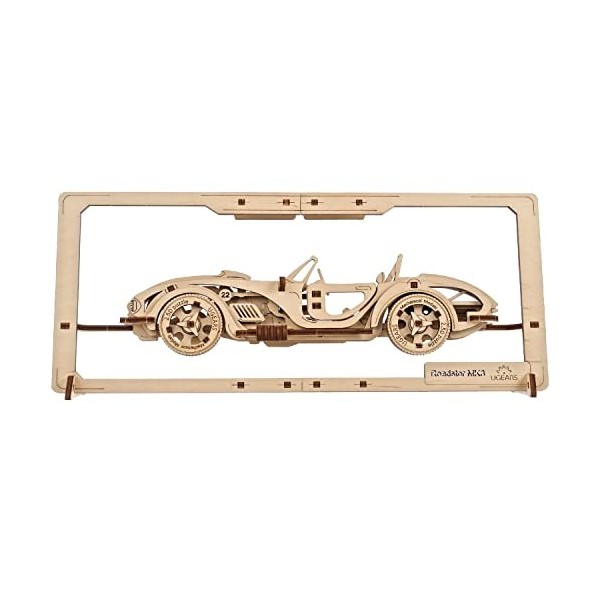 UGEARS Roadster MK3 2.5D Puzzle - Maquette Voiture en Bois pour Adultes avec Pièces Mobiles - Idéal pour Fans de Puzzles en B