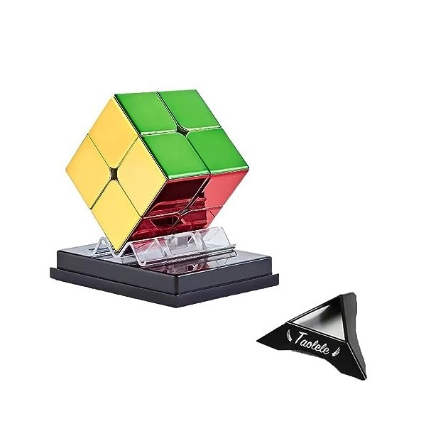 Taolele Cyclone Boys Vitesse Cube Magnétique Métallique 2X2 Miroir Réfléchissant Magique Cube 3D Casse-tête Puzzle Cube A30