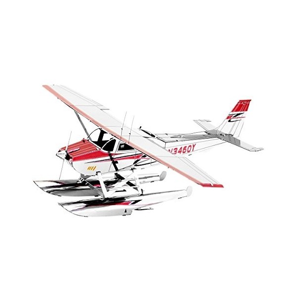 Metal Earth Puzzle 3D Hidroavion Cessna 182 Puzzle en métal daviation Maquettes pour adultes Niveau modéré de 11,61 x 14,2 x