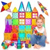 Construction Magnétiques Enfants 80 Pièces Jeu de Éducatifs Cadeau pour Garçons et Filles Jouets Magnétiques Plus Forts Blocs