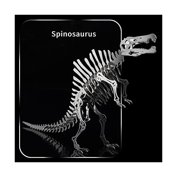 Puzzle dinosaure 3D en métal à faire soi-même - Kit de décoration artisanale - Jouet éducatif STEM à construire sûr et non to