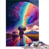 Puzzles Forêt Arc-en-Ciel et planètes pour Adultes Puzzle de 500 Grandes pièces pour Adultes Les Puzzles en Bois sont idéaux 