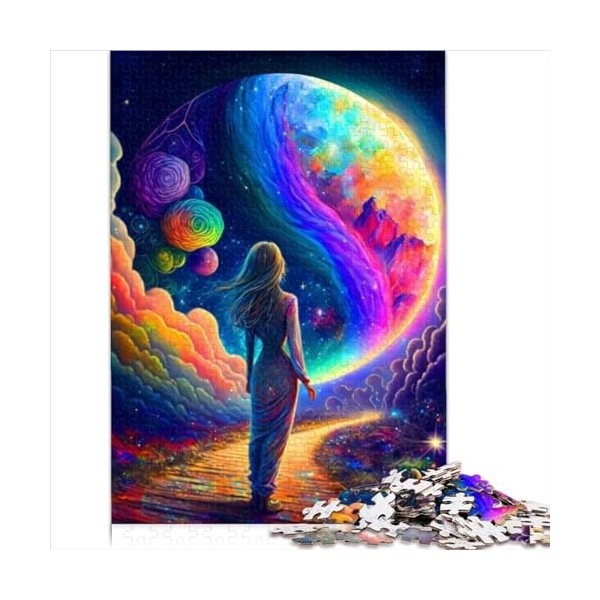 Puzzles Forêt Arc-en-Ciel et planètes pour Adultes Puzzle de 500 Grandes pièces pour Adultes Les Puzzles en Bois sont idéaux 