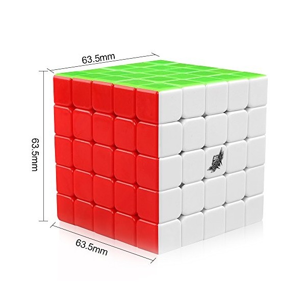 D-FantiX Cyclone Boys 5x5 Speed Cube Stickerless 5x5x5 Magic Cube 63.5mm Puzzle Jouets pour Enfants Adultes