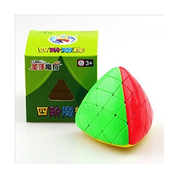 FunnyGoo Shengshou 4x4 Zongzi Magique Cube Lisse Vitesse Twist Puzzle Cube Magique Cube Multicolore Autocollant + Un Cube Sta