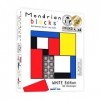 Mondrian Blocks Puzzle & Puzzle-Battle Game, Casse-tête, Jeu de Voyage Compact à Bord, Édition Blanche