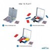 Mondrian Blocks Puzzle & Puzzle-Battle Game, Casse-tête, Jeu de Voyage Compact à Bord, Édition Blanche