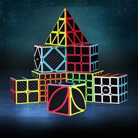 SXJZ Puzzle 3D De Cube De Vitesse Dautocollant De Fibre De Carbone, Puzzle 3D Professionnel De Cube Magique pour des Jouets 
