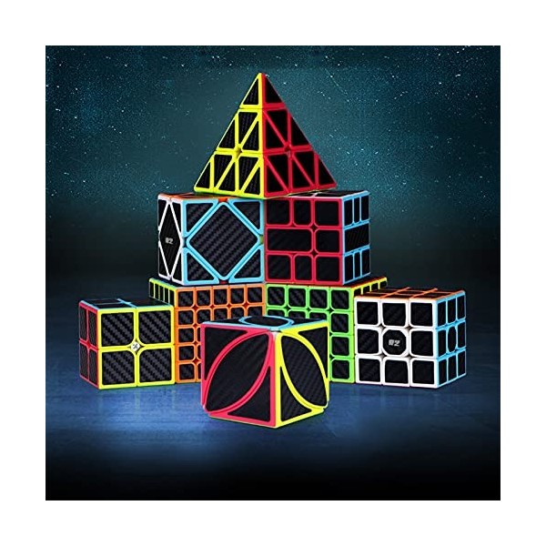 SXJZ Puzzle 3D De Cube De Vitesse Dautocollant De Fibre De Carbone, Puzzle 3D Professionnel De Cube Magique pour des Jouets 