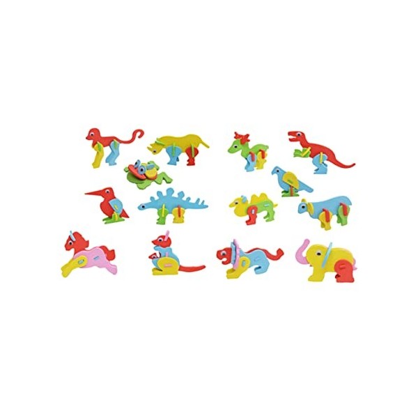 Toyvian 26 Pièces Énigmes Scie Sauteuse Casse-tête danimaux Puzzle danimaux Animal 3D Jouet