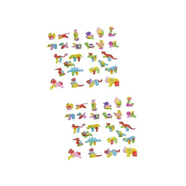 Toyvian 26 Pièces Énigmes Scie Sauteuse Casse-tête danimaux Puzzle danimaux Animal 3D Jouet