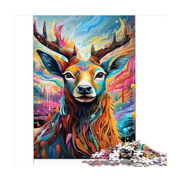 Puzzles pour Adultes Puzzles Animaux élan 500 pièces Puzzle en Bois pour Adultes Cadeaux Anti-Stress défi Difficile 500 pièce