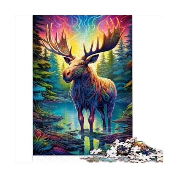 Puzzles pour Adultes Puzzles Animaux élan 500 pièces Puzzle en Bois pour Adultes Cadeaux Anti-Stress défi Difficile 500 pièce