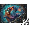 Puzzle Tigre aux Yeux Bleus pour Adultes 500, Puzzles en Bois pour Adultes, Jeu de Puzzle Familial, Cadeaux danniversaire T