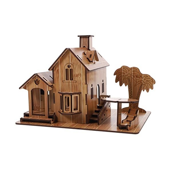 TOYANDONA 1 Pc Casse-tête Maison 3D Puzzles De Construction 3D Jouets Miniatures Puzzles Miniatures De Maison De Poupée Villa