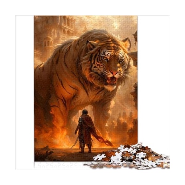 Puzzle Mythique Dragons de feu pour Enfants et Puzzle 500 pièces pour Adultes Puzzle en Bois pour Femmes et Hommes, Jeu éduca