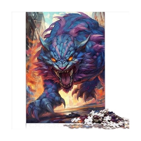 Puzzle Mythique Dragons de feu pour Enfants et Puzzle 500 pièces pour Adultes Puzzle en Bois pour Femmes et Hommes, Jeu éduca