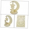 Toyvian 5 Pièces Ornement De Lapin De Lune Puzzle Lapin Lune en Bois Décor De Plateau à Plusieurs Niveaux De Lapin Cadeau De 