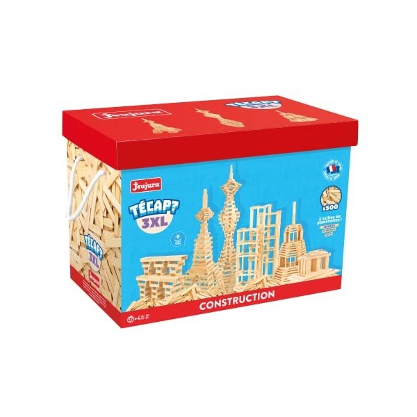 Jeujura - 8322- Jeux de Construction-Tecap Baril de Planchettes 3XL - 200 Pieces