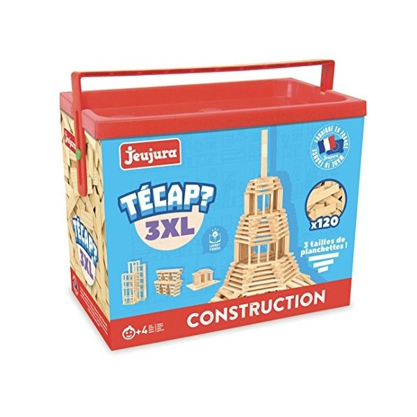 Jeujura - 8322- Jeux de Construction-Tecap Baril de Planchettes 3XL - 200 Pieces