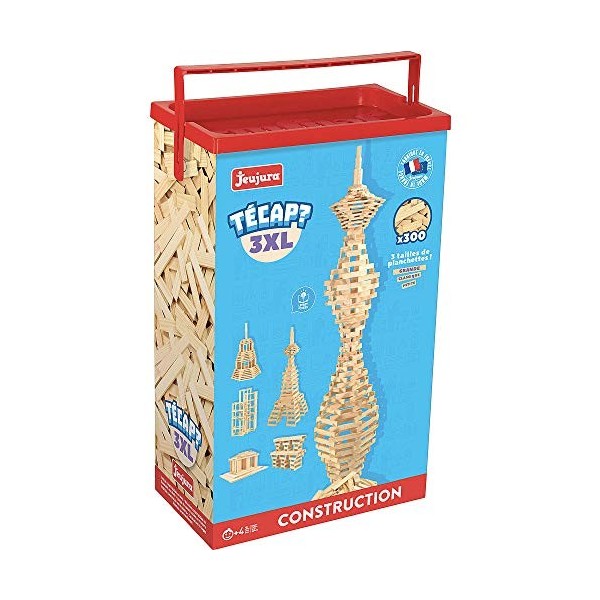 Jeujura - 8322- Jeux de Construction-Tecap Baril de Planchettes 3XL - 200 Pieces