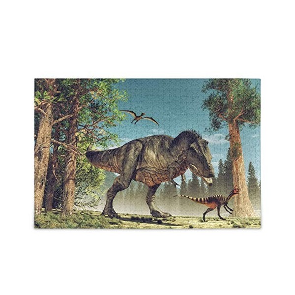 ALKOY Rendu 3D Dinosaure Puzzon Puzzle Palm Arbre Animal 500 Pièces Puzzles Éducatifs Intellectuel Décompressant Le Jeu Amusa