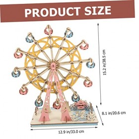 TOYANDONA 1 Jeu Puzzle 3D De La Grande Roue Jouet De Grande Roue Tournant Bricolage Mécanique Jouet De Bloc De Ferris Puzzles