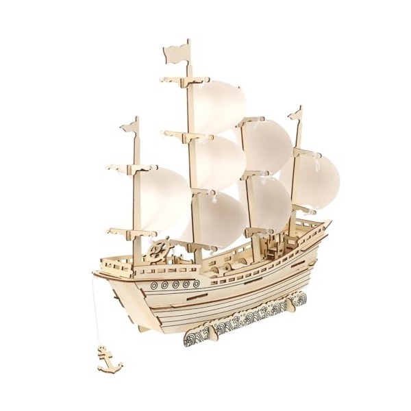 VICASKY 1 Jeu Puzzle 3D Voile Puzzle Bateau en Bois Décor De Bateau Nautique Puzzle en Bois pour Adultes Bateau De Puzzles en