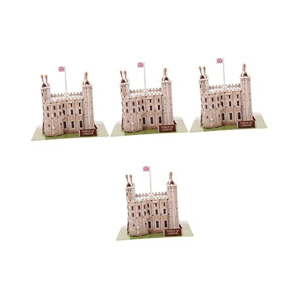 TOYANDONA 4 Ensembles Casse-tête Tour De Londres Cadeau De Puzzle 3D pour Enfants Puzzle Éducatif pour Enfants Puzzle Archite