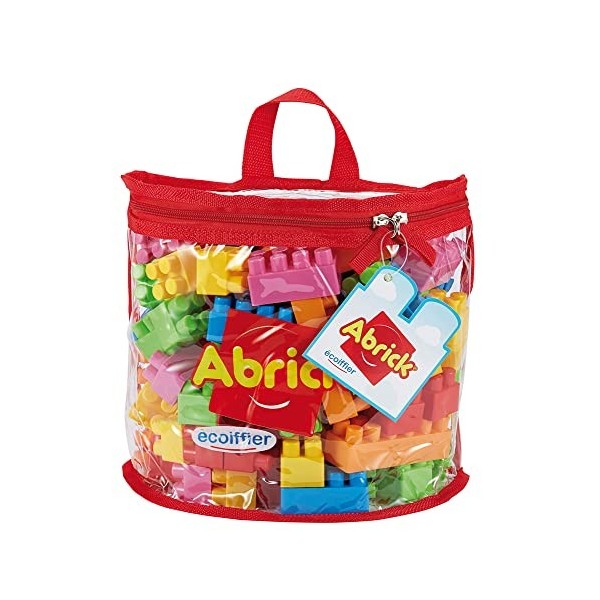 Jouets Ecoiffier - 846 - Sac demi-lune et ses briques à empiler Abrick – Jeu de construction pour enfants – 100 pièces – Dès 