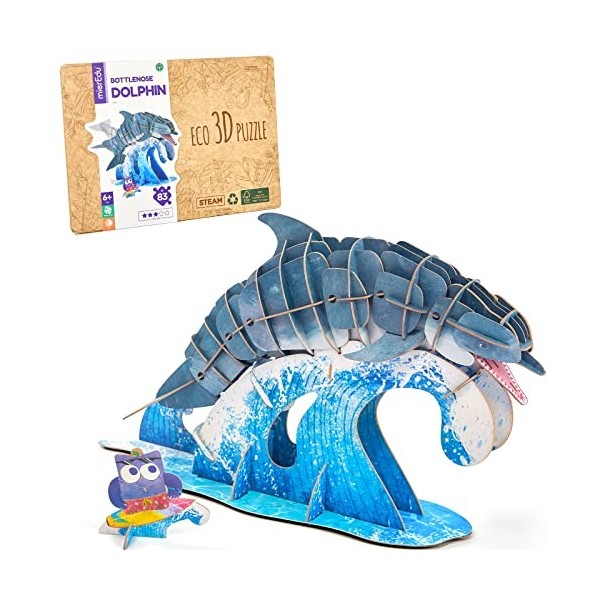 mierEdu Puzzle 3D Enfants, Modélisme Baleine, Maquette Baleine, Kit de Bricolage Adultes, Puzzle 85 Pièces, Jouets de Bricola