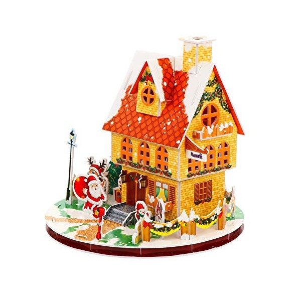 DIKACA 1 Ensemble Chalet De Noël Fête De Noël Cadeaux De Vacances Puzzles De Noël Puzzles De Noël Village De Noël Puzzle Cade