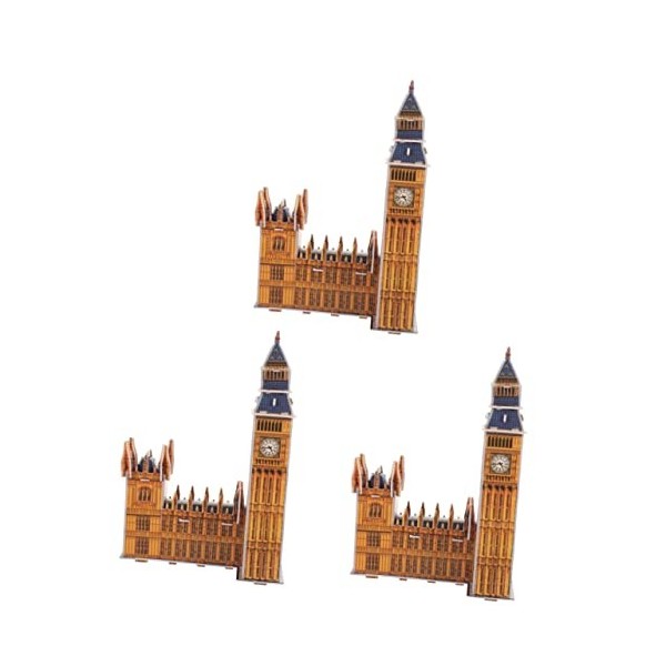 TOYANDONA 4 Ensembles Casse-tête Big Ben Puzzles De Grande Taille Casse-tête Paysage Casse-tête Darchitecture Jeu De Construc