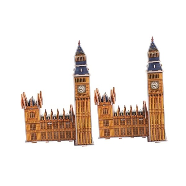 TOYANDONA 4 Ensembles Casse-tête Big Ben Puzzles De Grande Taille Casse-tête Paysage Casse-tête Darchitecture Jeu De Construc